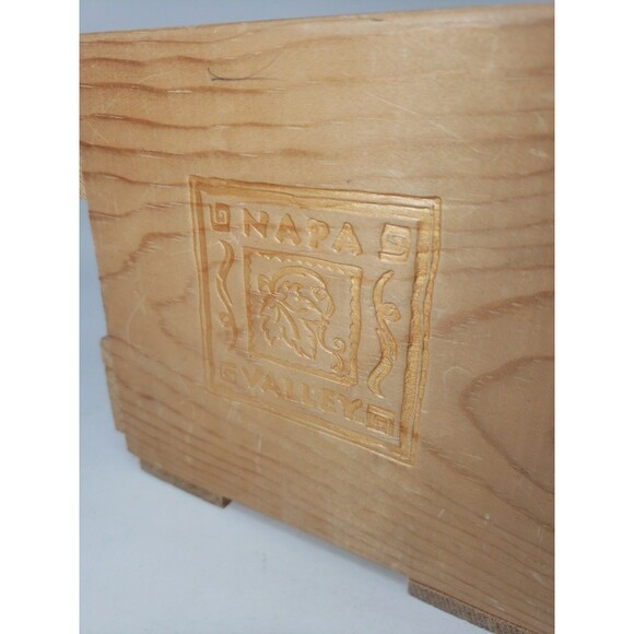 Napa Valley Wood Storage Crate CD DVD Wooden Engraved Logo Vintage Classic CA - Picture 3 of 15
